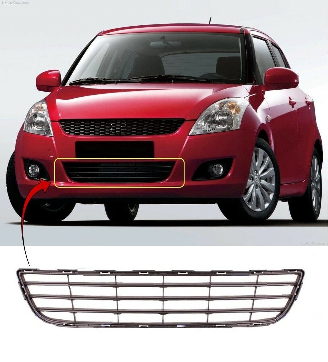 Fits Suzuki Swift 2011-2013 Front Bumper Grille Lower Centre