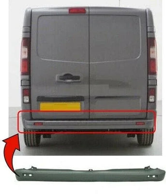 Fits Vauxhall Vivaro 2000-2014 Rear Bumper Centre Section Grey Textured - tradevehicleparts.co.uk
