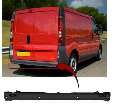 Fits Vauxhall Vivaro 2000-2014 Rear Bumper Centre Section With Parking Sensor Holes - tradevehicleparts.co.uk