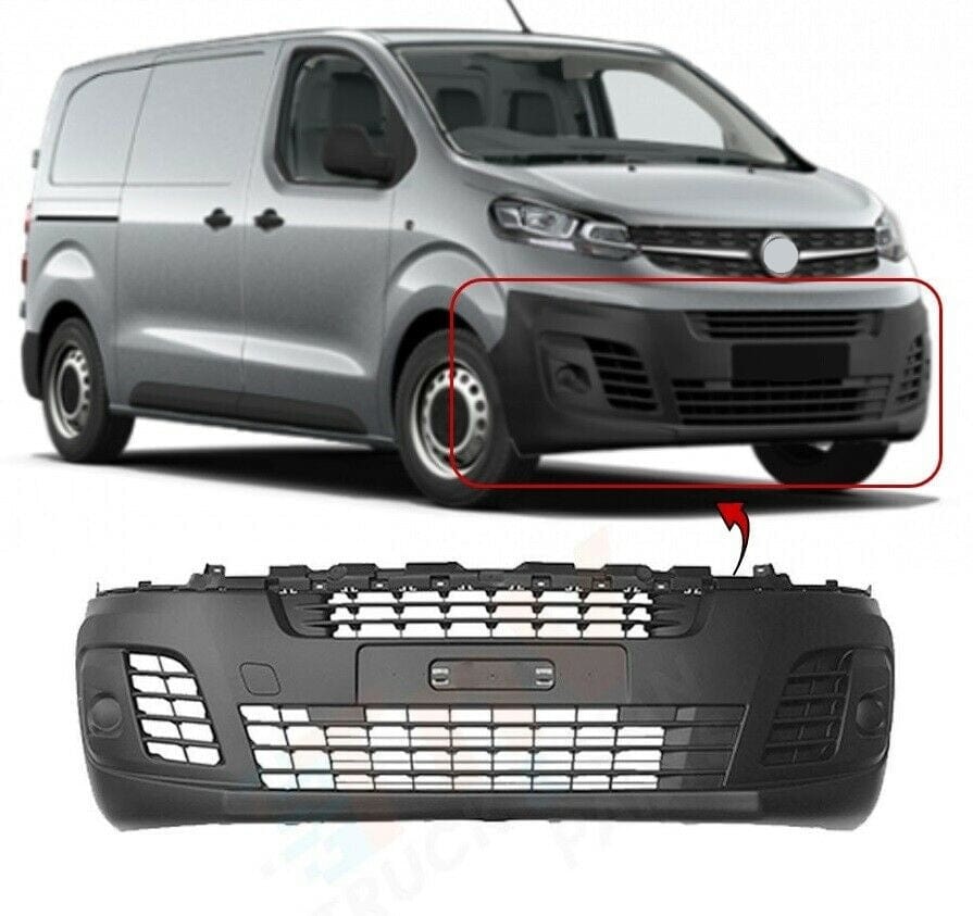 Fits Vauxhall Vivaro 2019-On Front Bumper Mat Black Without Pdc & Fog Lamp Holes