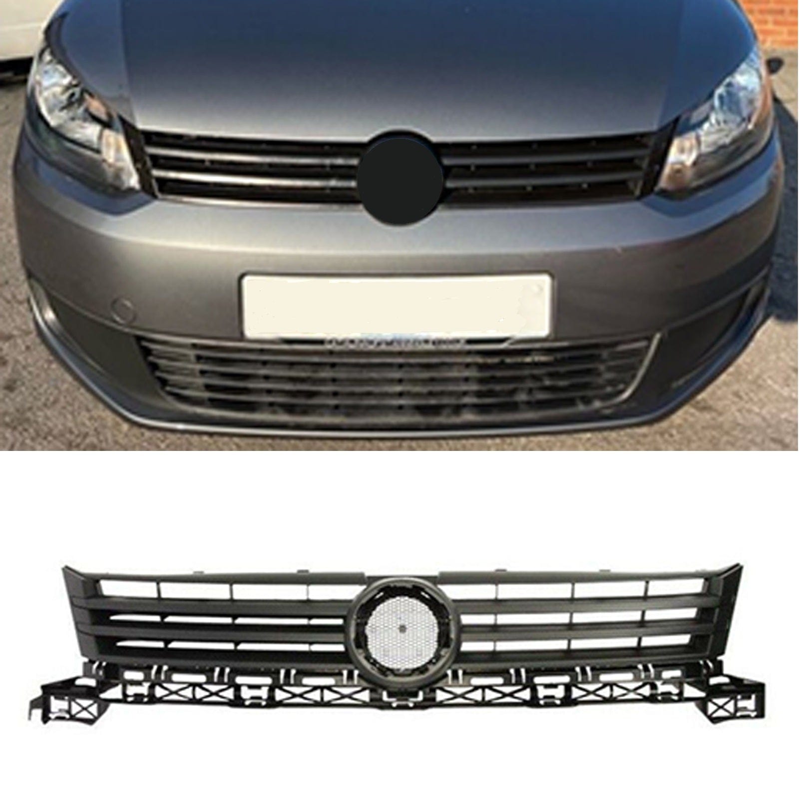 Fits VW Caddy 2011-2015 Front Grille Dark Grey With Grey Moulding