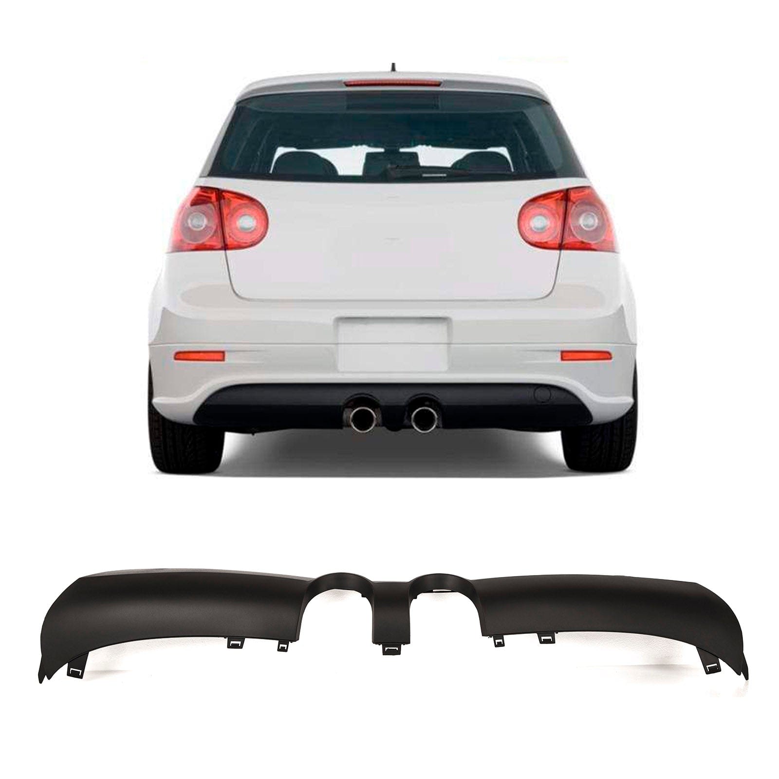 Fits VW Golf Mk5 R32 2006-2009 Rear Bumper Spoiler Diffuser 2 Cut Outs For Single Exhaust