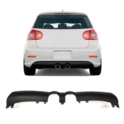 Fits VW Golf Mk5 R32 2006-2009 Rear Bumper Spoiler Diffuser 2 Cut Outs For Single Exhaust - tradevehicleparts.co.uk