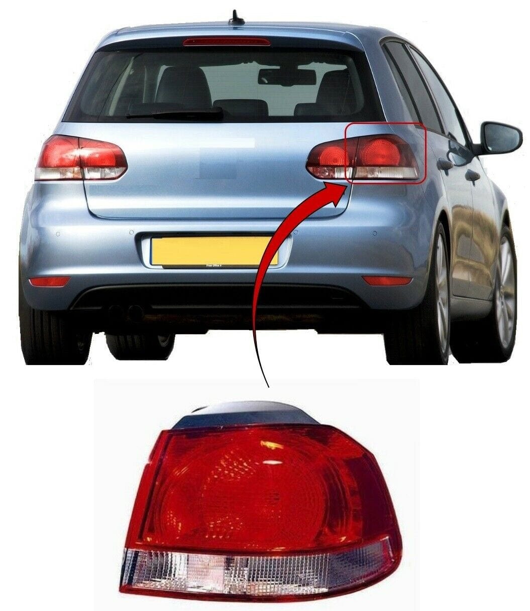 Fits VW Golf Mk6 2009-2012 Rear Light Lamp Outer Section Red Valeo Design Right Side