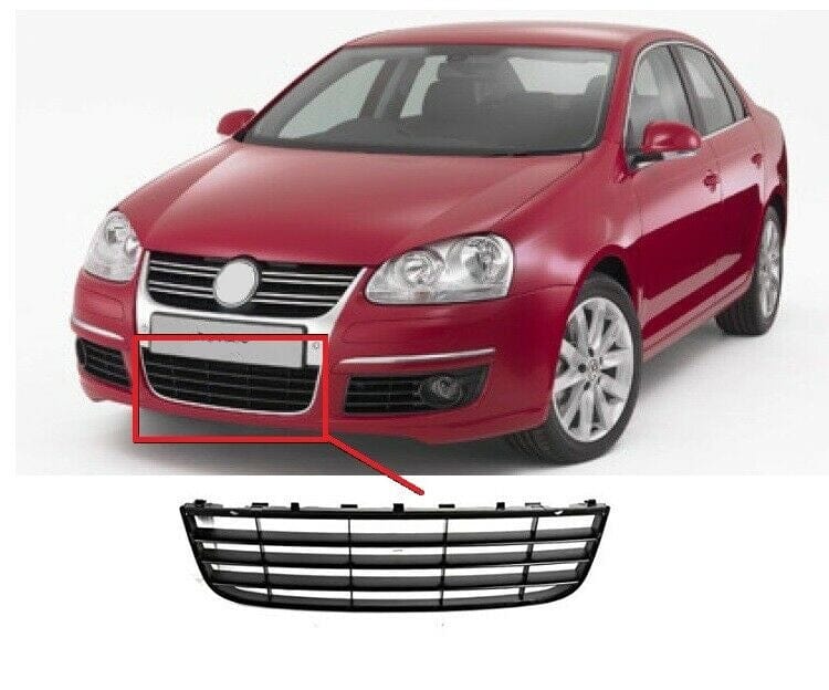 Fits VW Jetta 2005-2010 Front Bumper Grille Mat Black Without Chrome