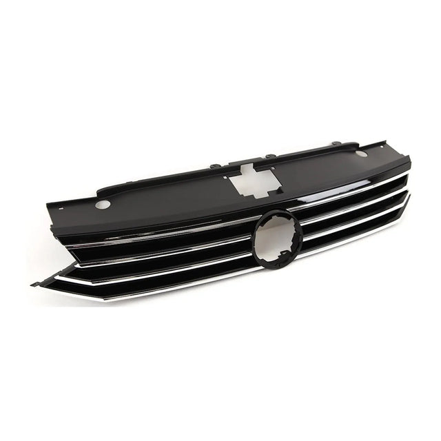 Fits VW Passat 2015- Front Main Grille Black With Chrome Slats - image 2