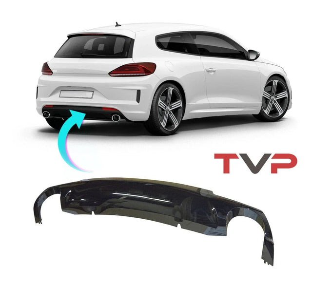 Fits VW Scirocco R 2008-2014 Rear Bumper Diffuser Gloss Black - image 2