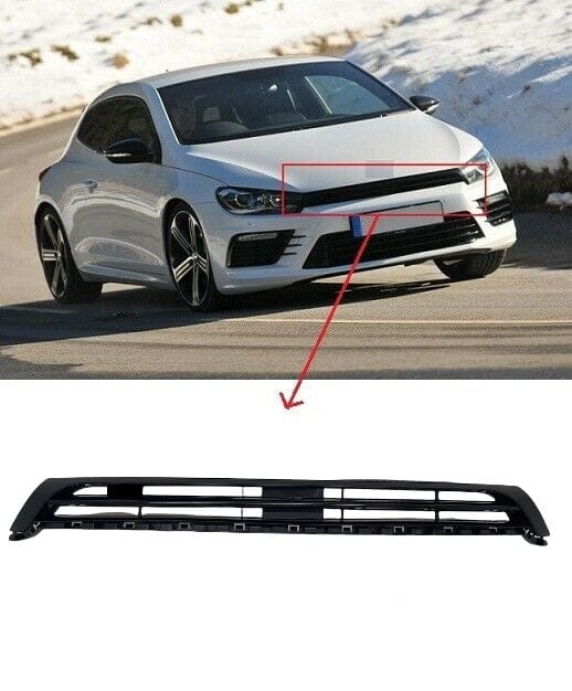 Fits VW Scirocco R - Line 2008-2014 Front Main Grille Outer & Inner Section Painted Black