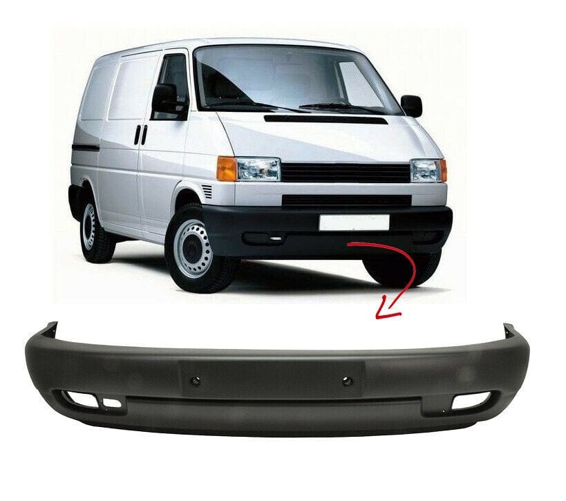 Fits VW Transporter T4 1997-2003 Front Bumper Black With Fog Holes Short Nose Only