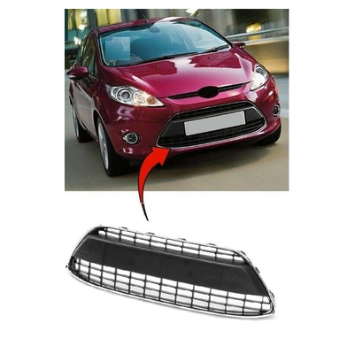Fits Ford Fiesta 2008-2012 Front Bumper Main Grille With Chrome Frame & Tow Eye Cover