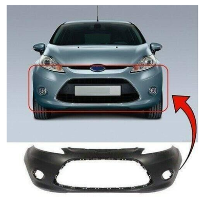 Fits Ford Fiesta 2008-2012 Front Bumper With Fog Holes No Pdc Or Washer Holes Mat Black