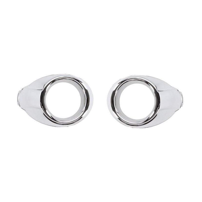 Fits Ford Focus 2012- Front Bumper Fog Grille Surround Chrome Pair Left & Right