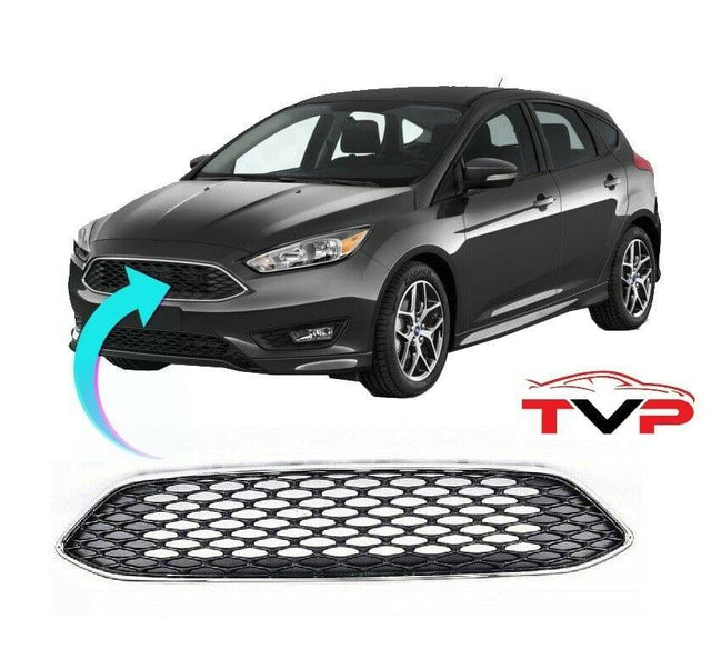 Fits Ford Focus 2014-2018 Centre Front Main Grille Mat Chrome - image 2