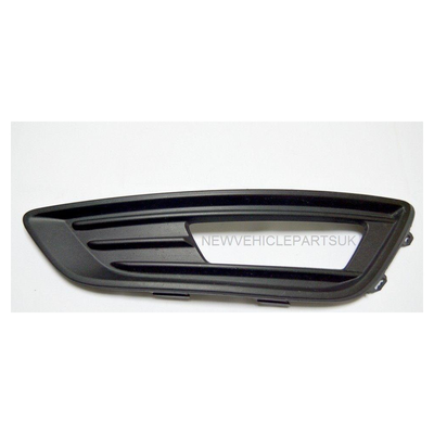 Fits Ford Focus 2014- Front Bumper Fog Grille No Chrome Moulding Passenger Side 