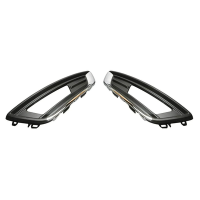 Fits Ford Focus 2014- Front Bumper Fog Grille With Chrome Moulding Pair Left & Right