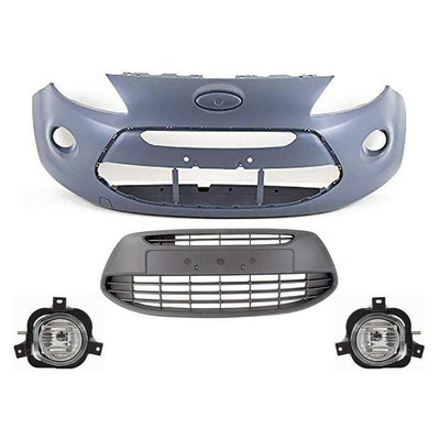 Fits Ford Ka 2009-2016 Front Bumper Kit Primed With Lower Grille & Fog Light Lamps