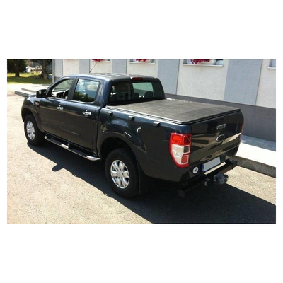 Fits Ford Ranger T6 T7 T8 Double Cab 2012- Soft Roll Up Tonneau Cover Black