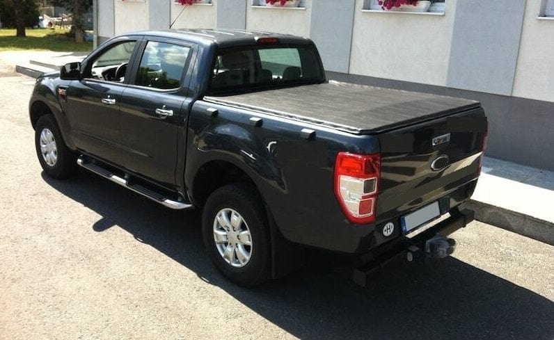 Ford Ranger T6 T7 T8 Double Cab 2012- Soft Roll Up Tonneau Cover Black