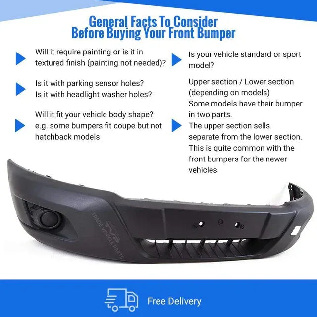 Fits Ford Transit Mk8 2014-2019 Front Bumper Grey Without Tow Eye Cover - image 3