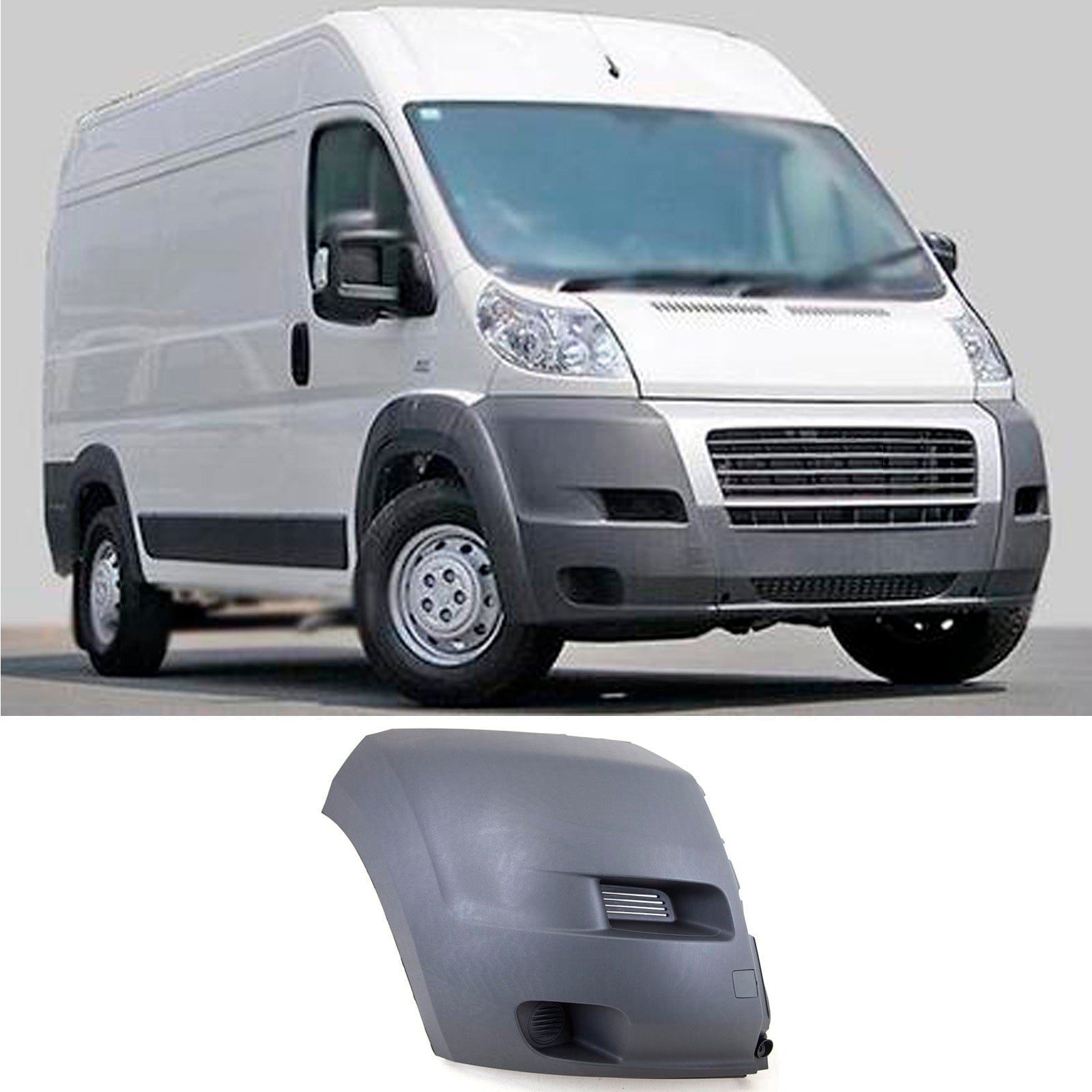 FT5157A Fits Fiat Ducato 2006-2014 Front Bumper End Corner Grey Driver Side