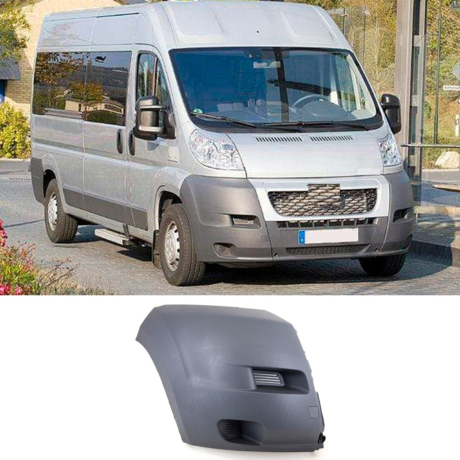 FT5157B Fits Peugeot Boxer 2006-2014 Front Bumper End Corner Grey Driver Side