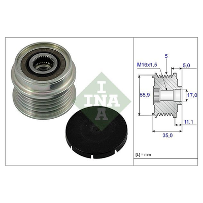 INA Overrunning Alternator Pulley 535000510
