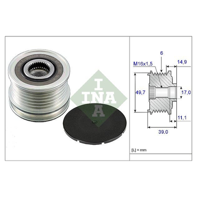 INA Overrunning Alternator Pulley 535005010