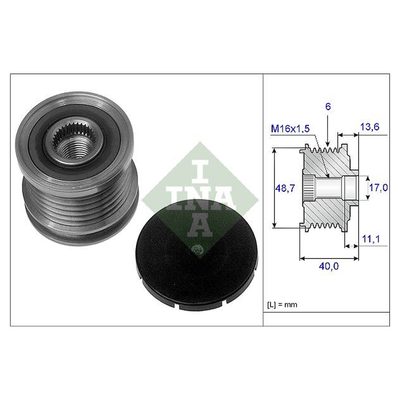 INA Overrunning Alternator Pulley 535008510
