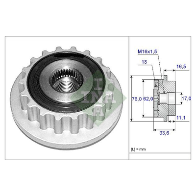 INA Overrunning Alternator Pulley 535011810