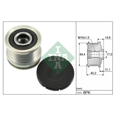 INA Overrunning Alternator Pulley 535012410