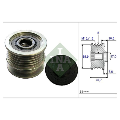 INA Overrunning Alternator Pulley 535016910