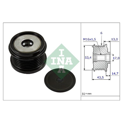 INA Overrunning Alternator Pulley 535023710