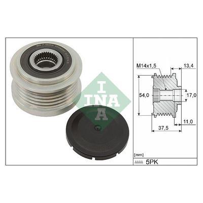 INA Overrunning Alternator Pulley 535027810