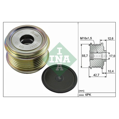 INA Overrunning Alternator Pulley 535027610
