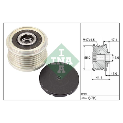 INA Overrunning Alternator Pulley 535031210