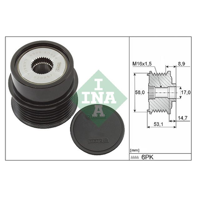 INA Overrunning Alternator Pulley 535032610