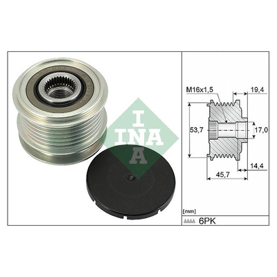 INA Overrunning Alternator Pulley 535032810