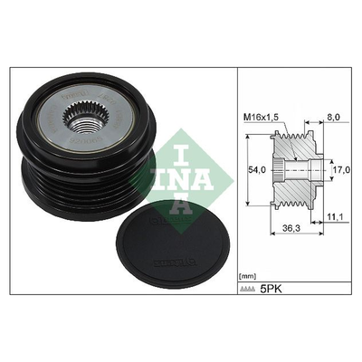 INA Overrunning Alternator Pulley 535033310