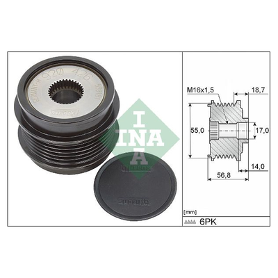 INA Overrunning Alternator Pulley 535034110