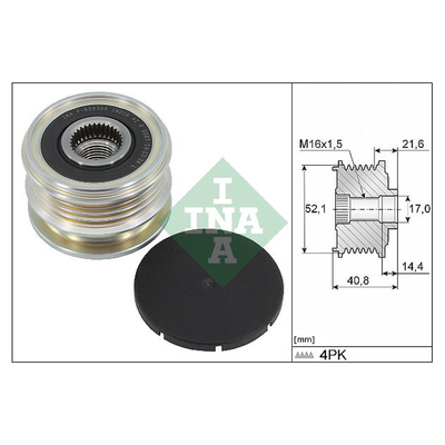 INA Overrunning Alternator Pulley 535034510