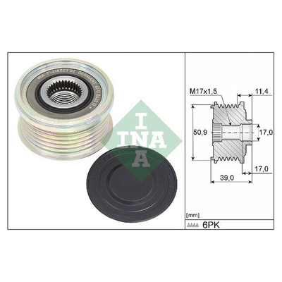 INA Overrunning Alternator Pulley 535035810