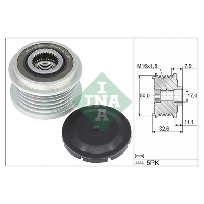 INA Overrunning Alternator Pulley 535035910