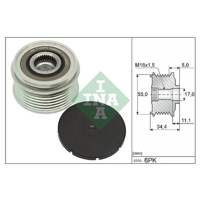 INA Overrunning Alternator Pulley 535035710