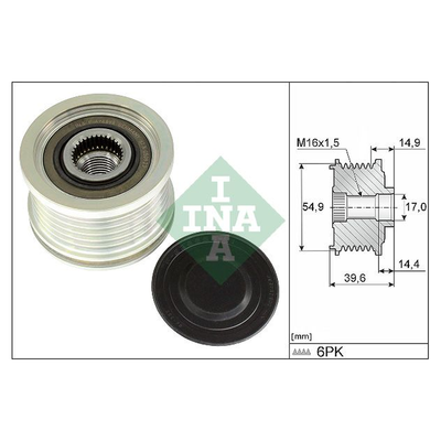 INA Overrunning Alternator Pulley 535036810