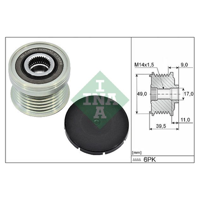INA Overrunning Alternator Pulley 535036110