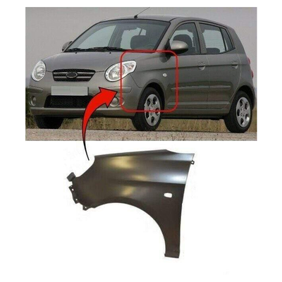 Fits Kia Picanto 2007-2011 Front Wing Primed With Side Lamp Hole Passenger Side