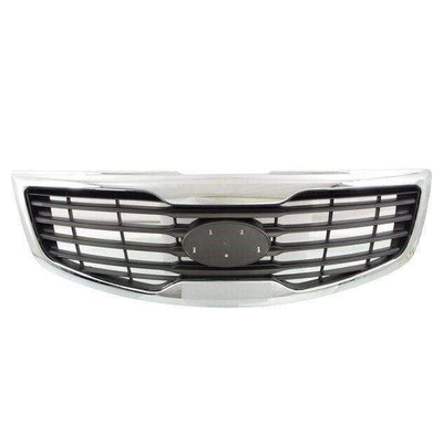 Fits Kia Sportage 2010-2016 Front Main Grille Gray With Chrome Moulding