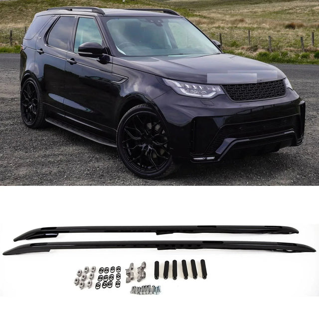 Fits Land Rover Discovery 5 L462 2017- Roof Rails Rack Bars Pair Aluminium Black - image 2