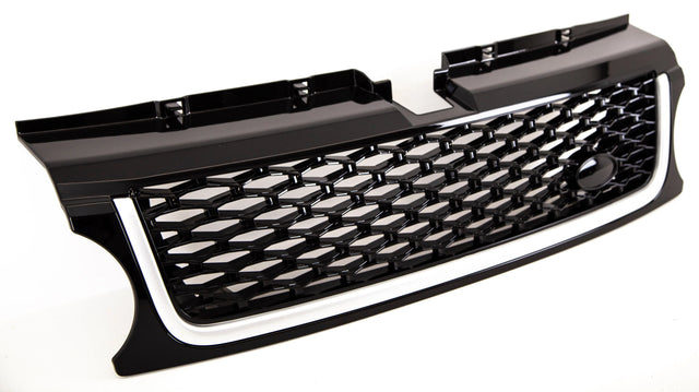 Fits Range Rover Sport Autobiography 2009-2013 Front Main Grille Black With Silver Trim - image 2
