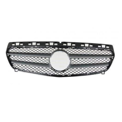 Fits Mercedes Benz A-Class 2013- A-Class Grille Mat-Black W/Silver Gray Mldg
